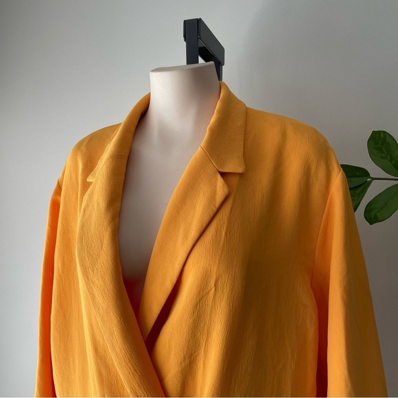 Wilfred Cherrelle Blazer Jacket Yellow Double Breasted Oversized Size Large - Picture 4 of 11